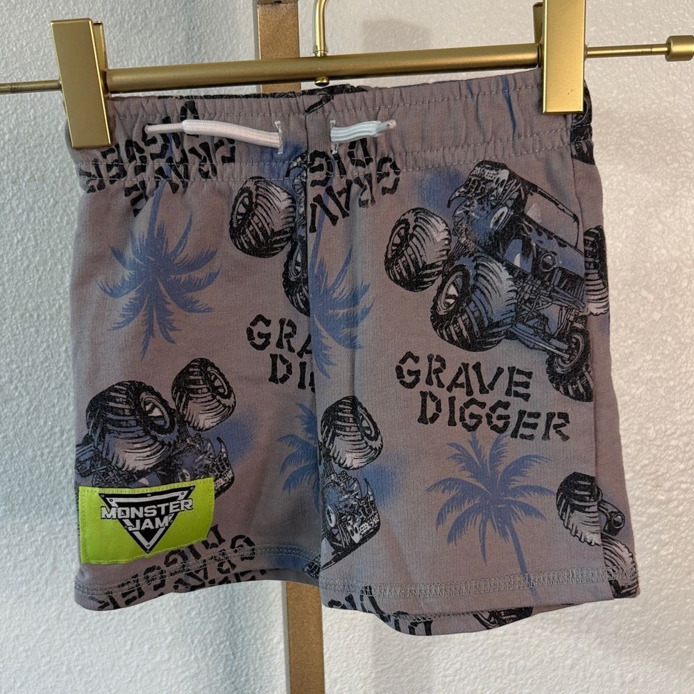 Gray grave digger Shorts for toddler- 18M